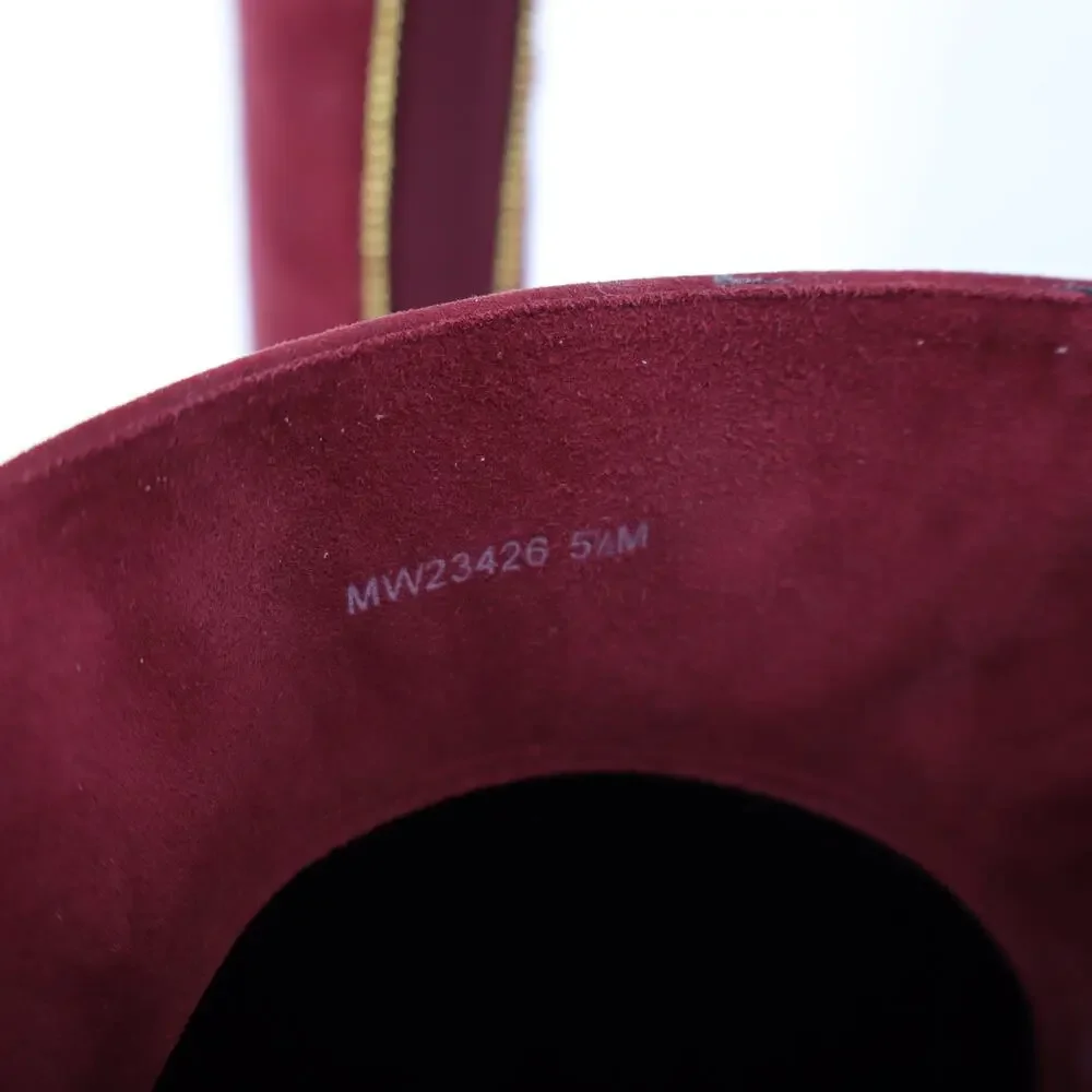 STUART WEITZMAN Back Talk Suede Knee High Boots Scarlet Red Gold Women's 5.5M